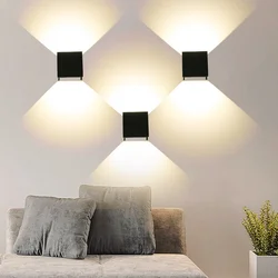 12W Outdoor Wall Light Waterproof IP65 LED Porch Bedroom Living Room Aluminium Black White up down balcony decorations