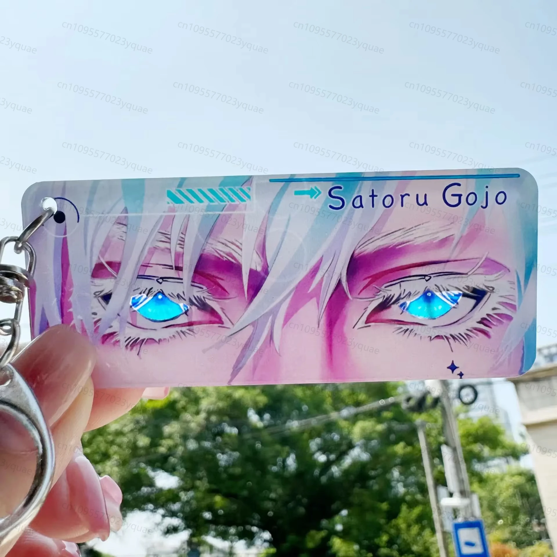 

Cartoon Satoru Gojo Reflective Keychain Pendant Anime Jujutsu Kaisen Transparent Card Toy Backpack Accessories Boy and Girl Gift