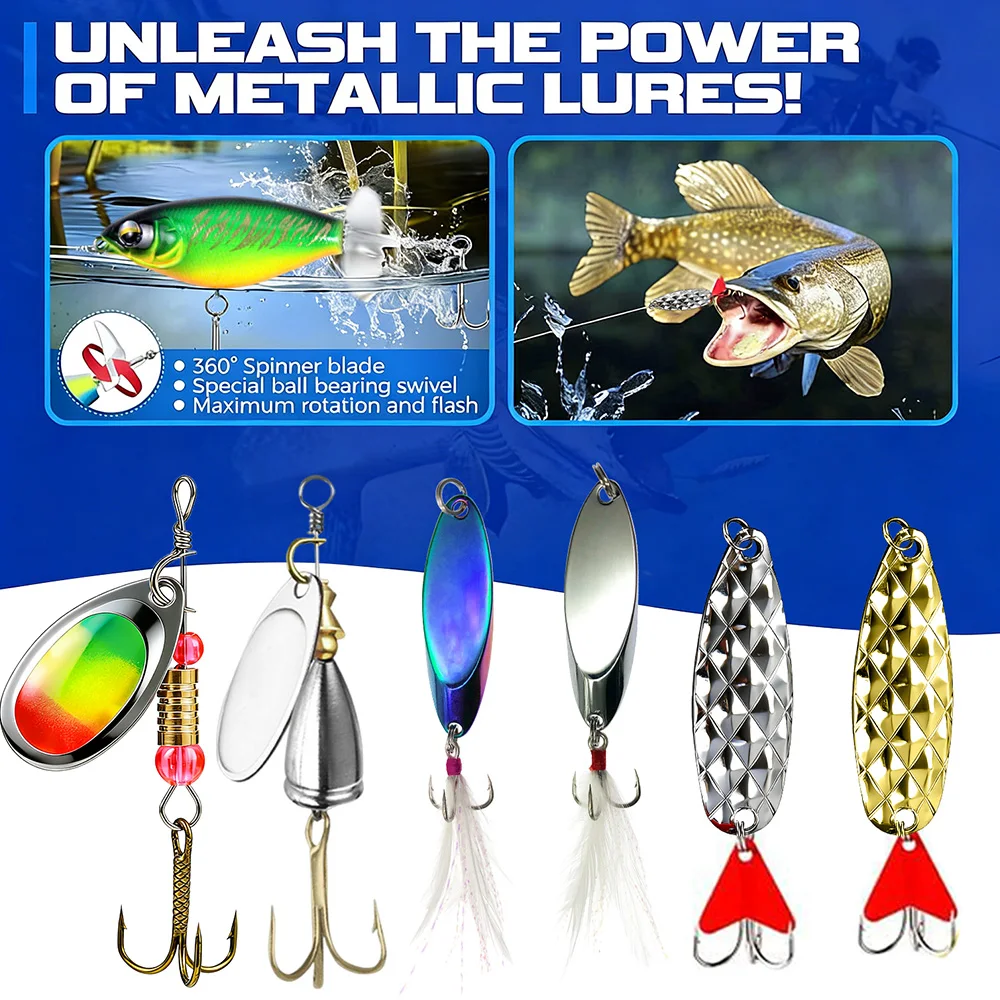Kit Señuelos Thornsline para Pesca de Lubina y Trucha Agua Dulce