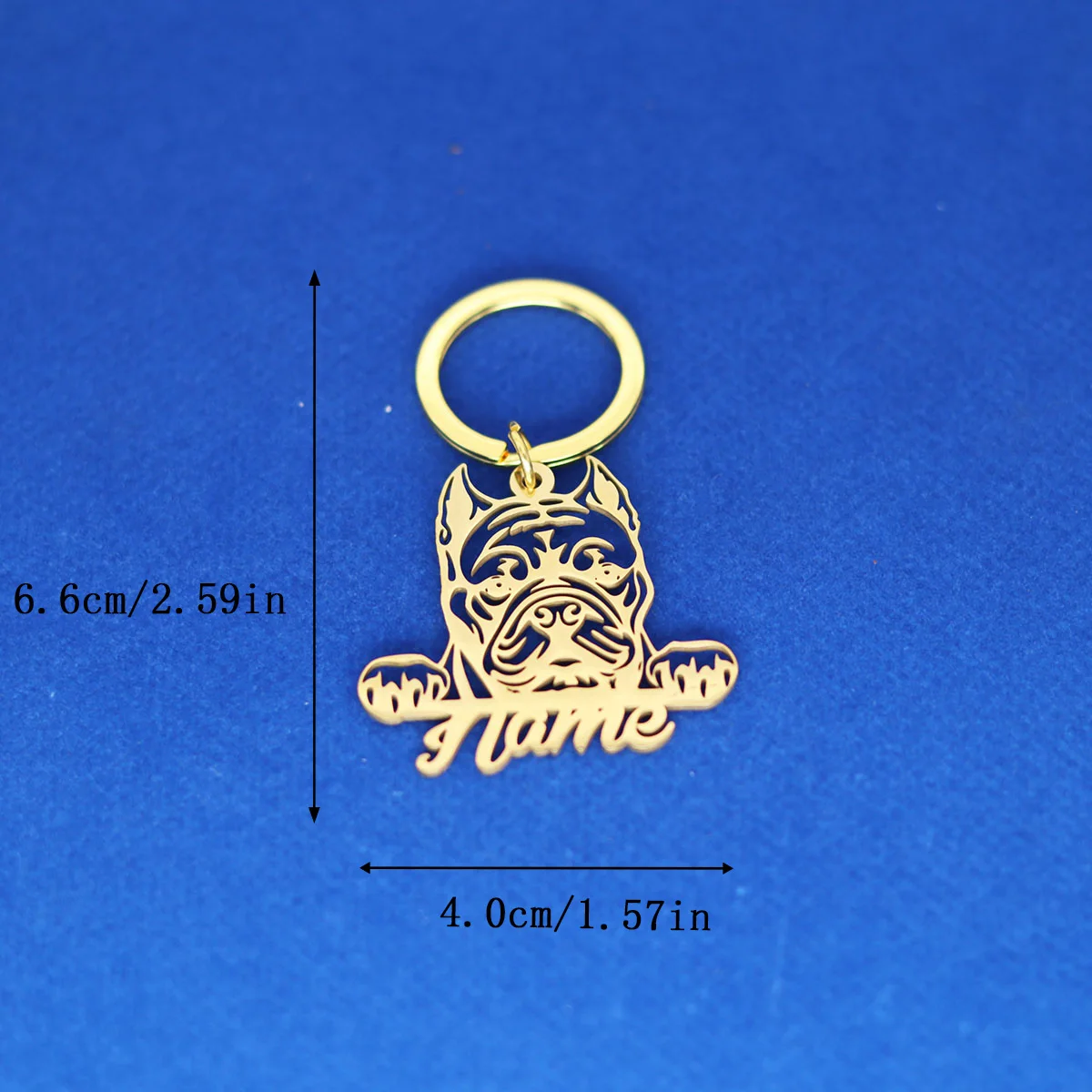 Custom Name Keychain Bulldog Personalized Stainless Steel Pendant Keychains For Women Men Keyring Customized Jewelry Gifts