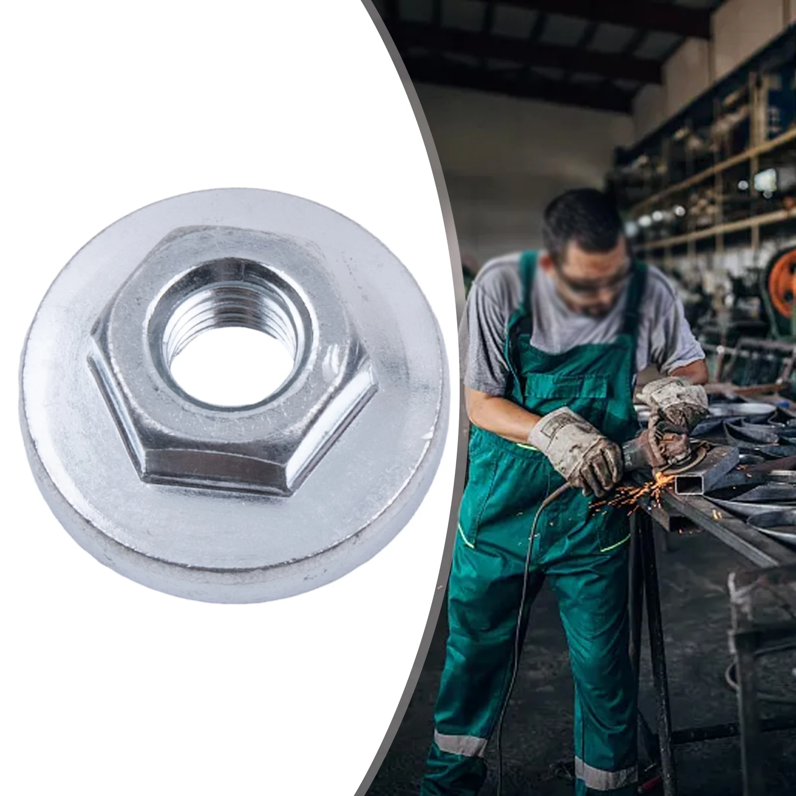 

100 Type Angle Grinder Stainless Steel Hexagon Nut Pressure Plate 30X17X10mm Anti Wear Rust Non-slip Hexagon Nut Power Tools