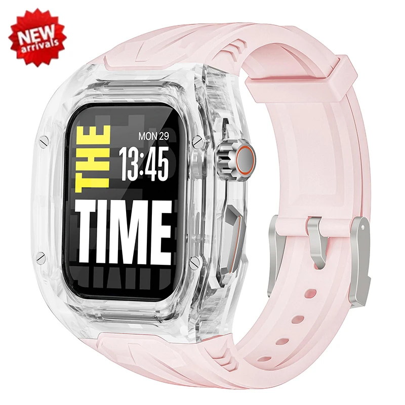 Modification Kit Transparent Protective Case+TPU Strap For Apple Watch Ultra 3 band for iWatch Series 11 10 987654 45mm44mm 49mm