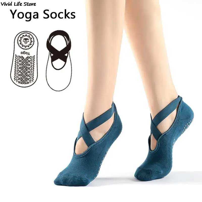 

Yoga Socks for Women Anti-Slippery Bandage Breathable Pilates Ballet Dance Socks