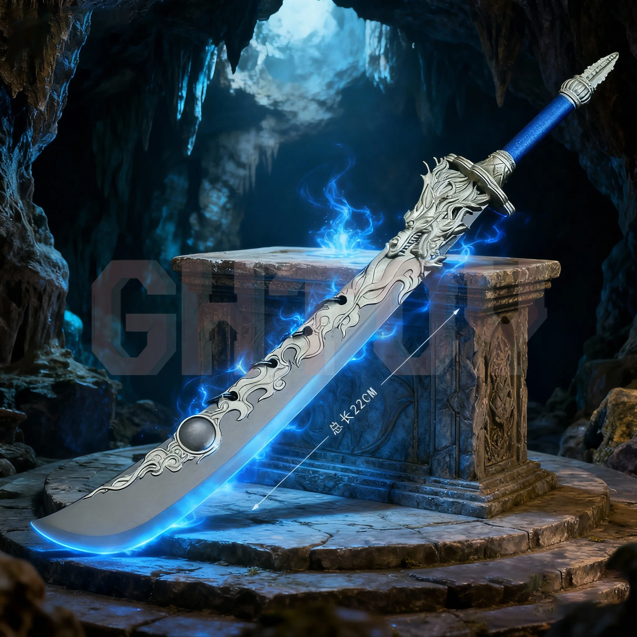 22cm/6.30인치 캉위안투 게임 주변기기 칼 무기 모델 데스크탑 장식품 컬렉션 생일 선물 소녀 소년 장난감