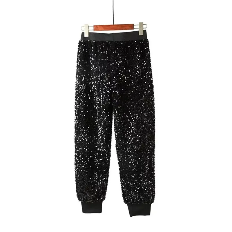 Sequin Harlan Pants Women Streetwear Casual Korean Fashion Woman High waist Trousers 2023 Trend Female Clothing Baggy Pants