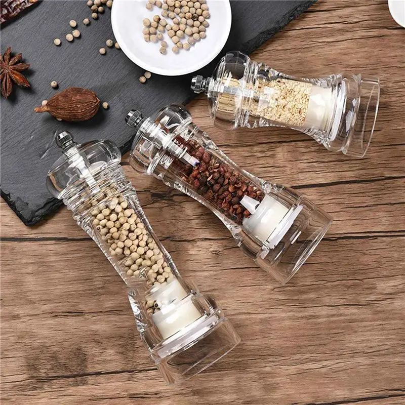AS63-Pepper Grinder Acrylic Salt And Pepper Shakers Adjustable Coarseness By Rotor Kitchen Accessories S 1 Piece