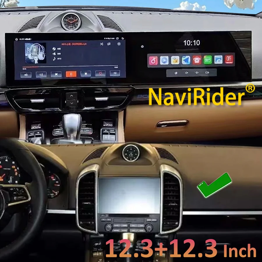 Yes 12.3+12.3Inch Multimedia Android Interactive Dual Screen For Porsche Cayenne 2011-2017 Carplay Navigation Video Head Unit