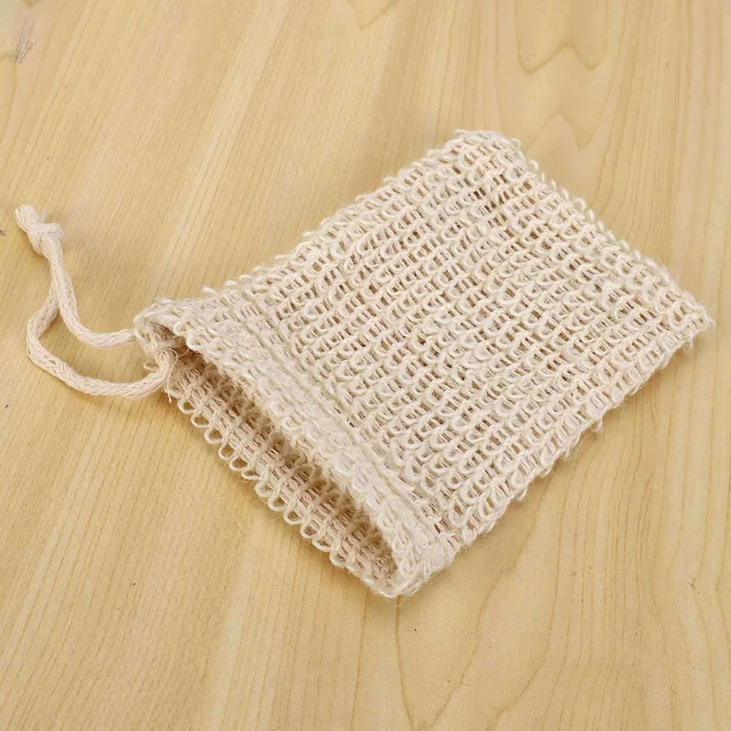 60 Pack Natural Sisal Soap Bag Exfoliating Soap Saver Pouch Holder