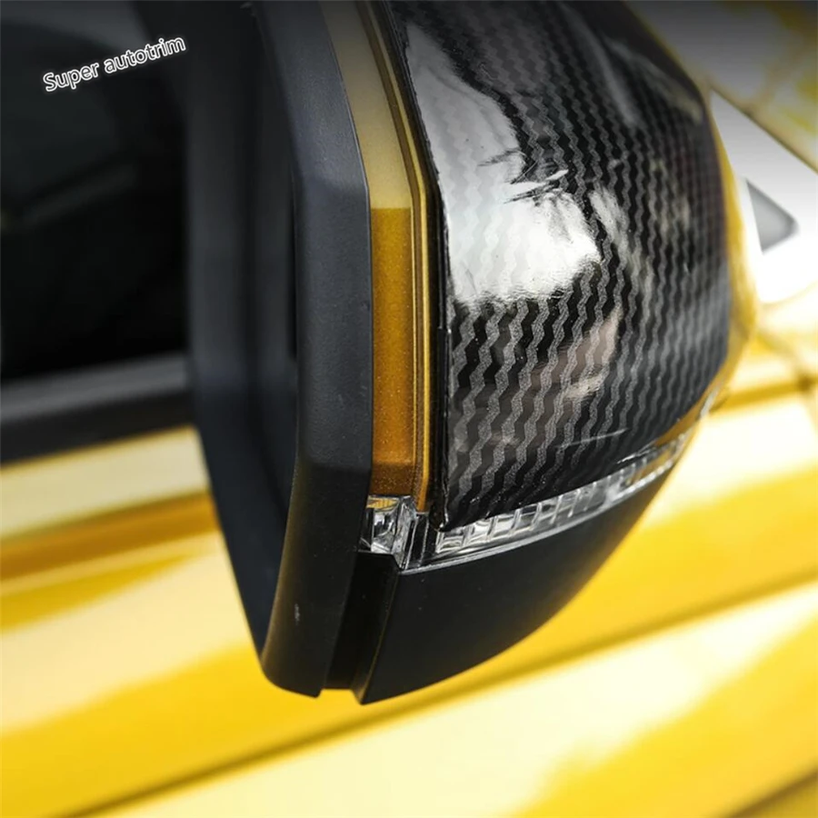 

Car Rearview Mirror Shell Cap Cover Trim Fit For VW Volkswagen Polo 2019 - 2023 Carbon Fiber Look Exterior Refit Kit Accessories