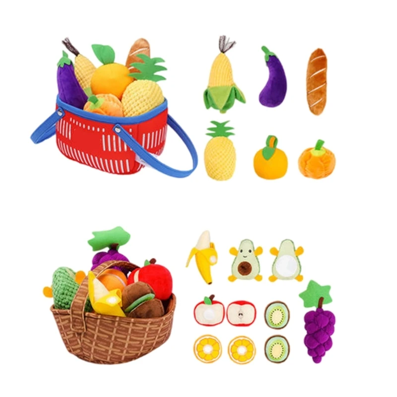 

B2EB Fruit Basket Kitchen Toy for Child Fine Motor Skill Training Vegetable Model Toy