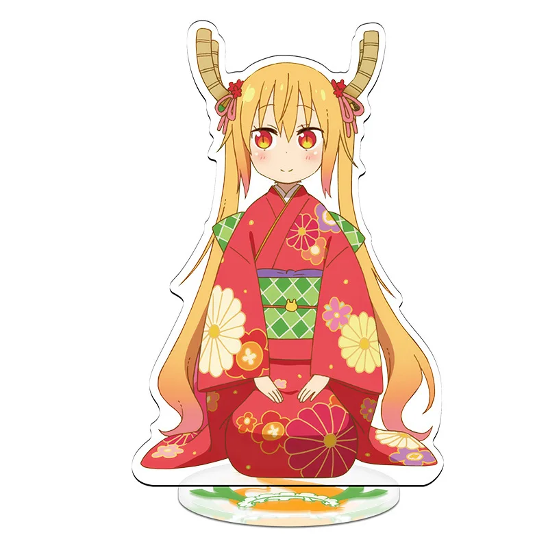 Anime Miss Kobayashi\'s Dragon Maid S Tohru Kanna Acrylic Stand Model Plate Toy Kobayashi-san Cartoon Figure DIY Desk Decor Props