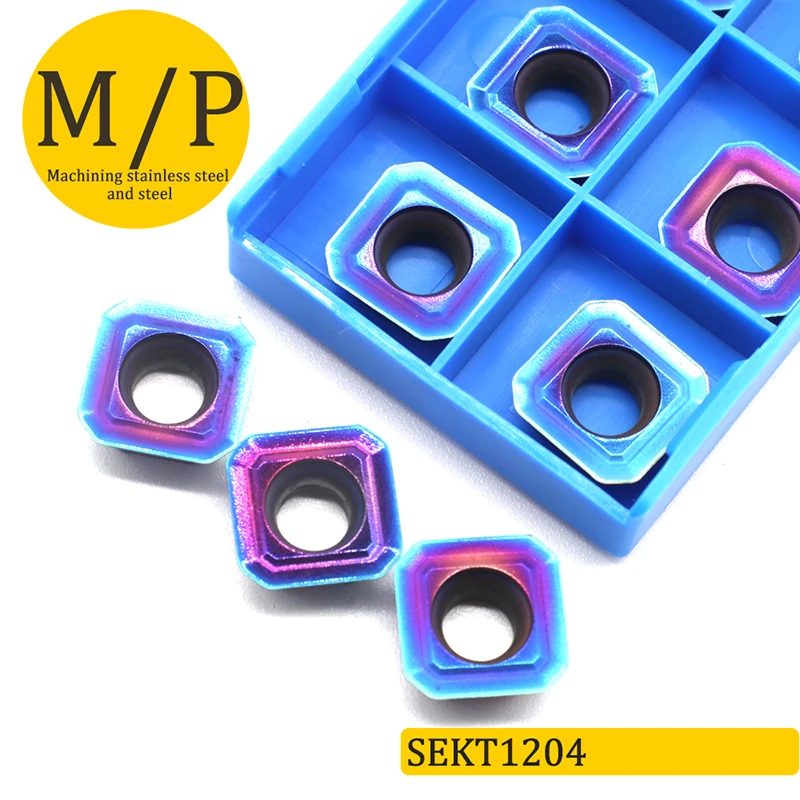 10 قطعة SEKT1204 الأزرق طحن إدراج كربيد طحن تحول أدوات إدراج SEKT 1204 شفرة تقطيع التصنيع باستخدام الحاسب الآلي