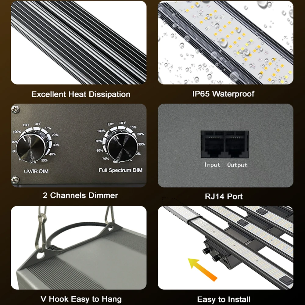 LM 301 H EVO LED Grow Light Bar 700 860 1100 1300w Hydroponics UV IR for Plants Growth in Grow Tent Greenhouse Veg Bloom