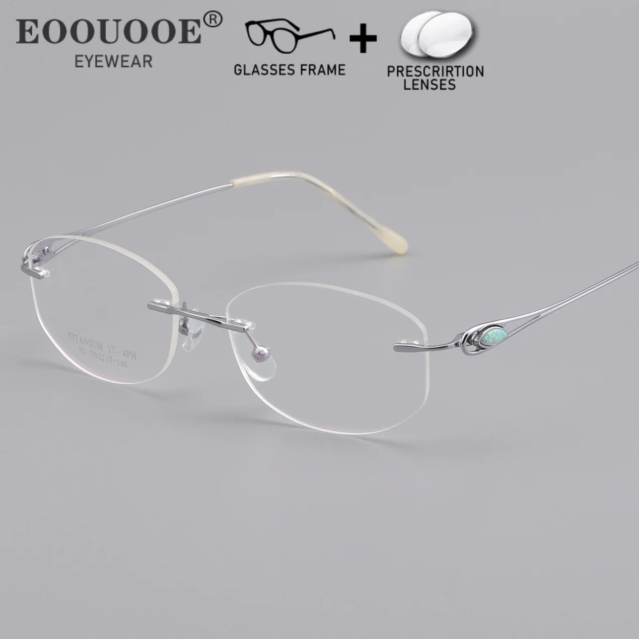 Women New Rimless Glasses Pure Titanium Optical Eyewear With 1.61-8 Prescription Lenses UV Progressive Myopia Reading Eyeglasses - view 5