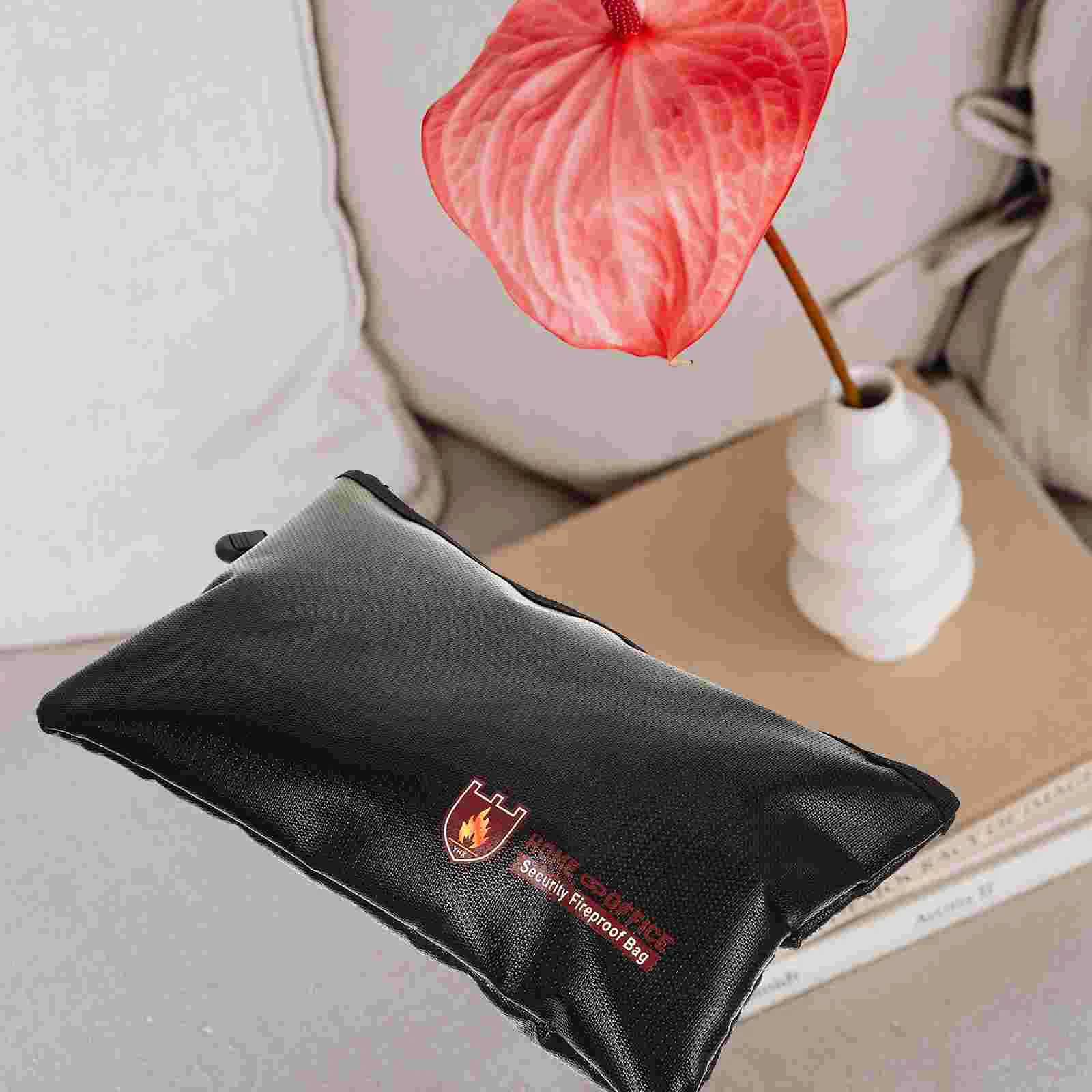 

Fireproof File Bag Safe Legal Document Stand Money Waterproof Holder Fire-proof Protection Zipper Portable Pouch Fire-resistant