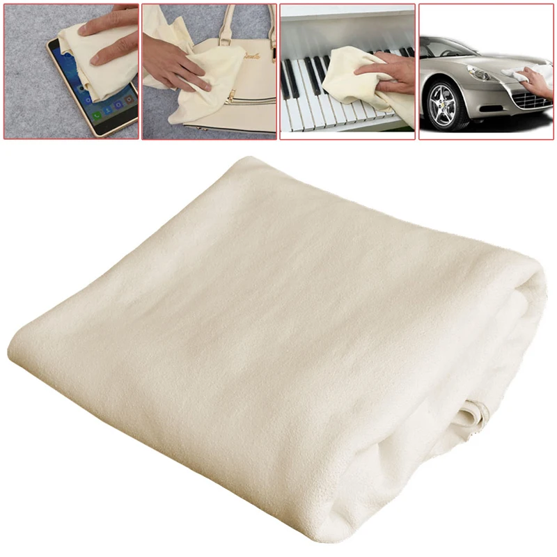 QM82 Natural Suede Leather Car Cleaning Towels Drying Washing Cloth New 60x80cm