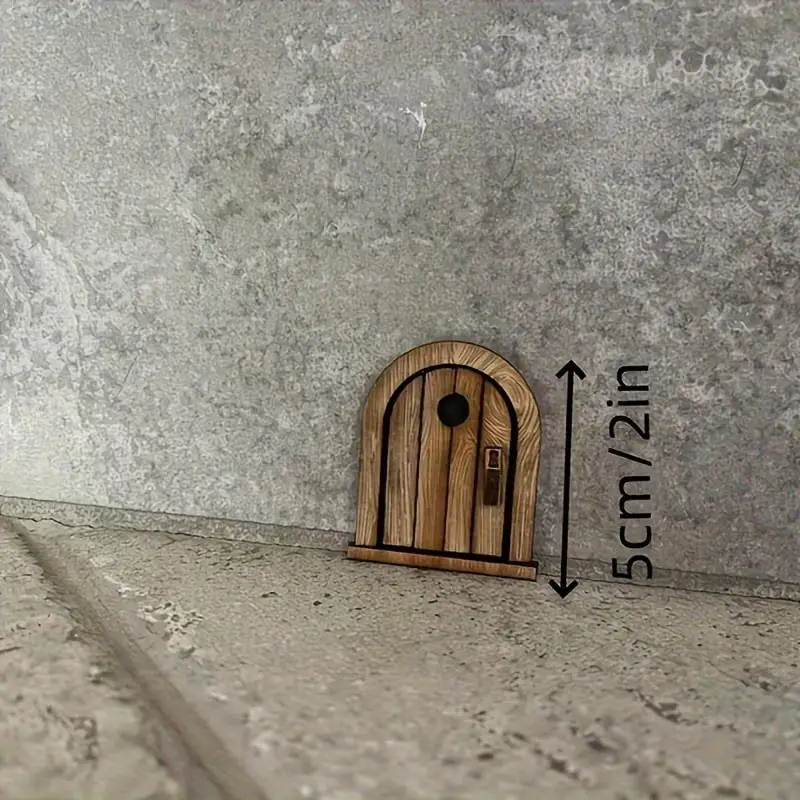 Fantasy Mouse Door Wooden Decoration 1 3 5pcs With Adhesive Classic Forest Gate For Dollhouse Indoor Playground