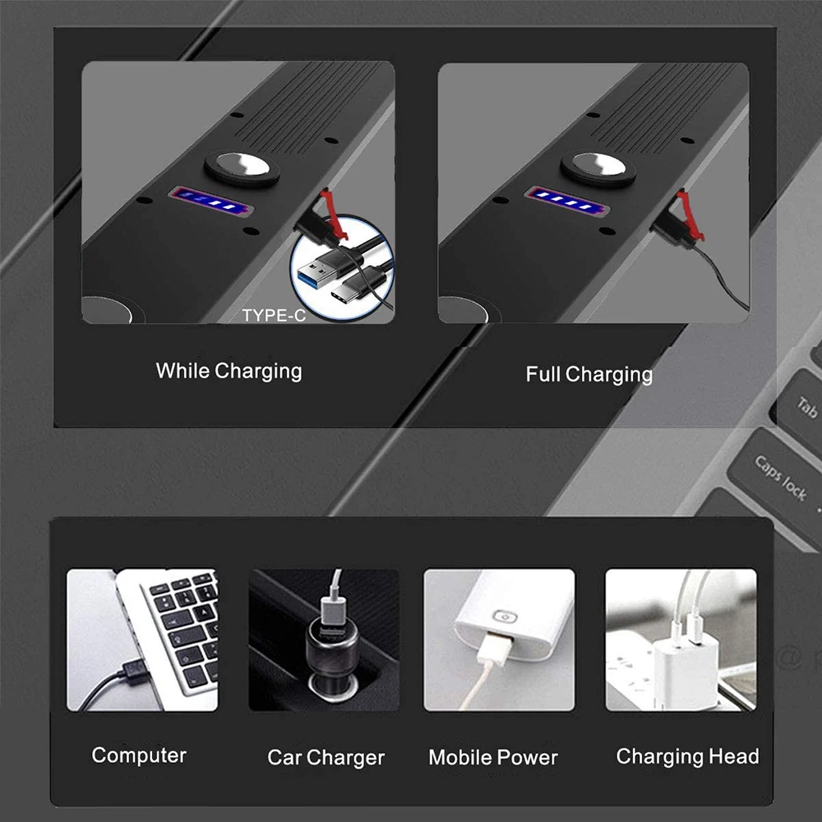 ABJT-LED Work Lights,Inspection Light,5W COB LED Dual-Color Lights With Adjustable Brightness Lamp,For Car Repair,Camping,Etc