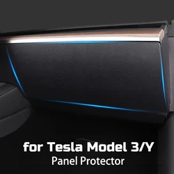 For Tesla Model 3/Y Doors Glove Box Panel Anti Kick Pad Protector Carbon Black Cover Sticker Film Wrap Glovebox Car Accessories