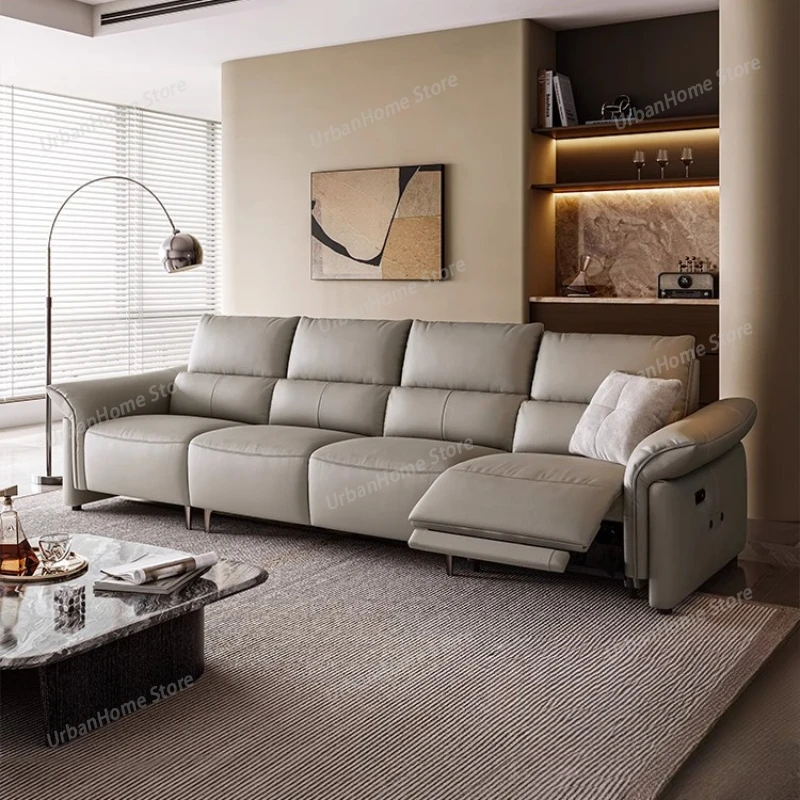 Leather Recliner Sleep Sofas Minimalist Luxury Modern House Floor Sofa Lounge 3 Seater Couch Wohnzimmer Living Room Furniture