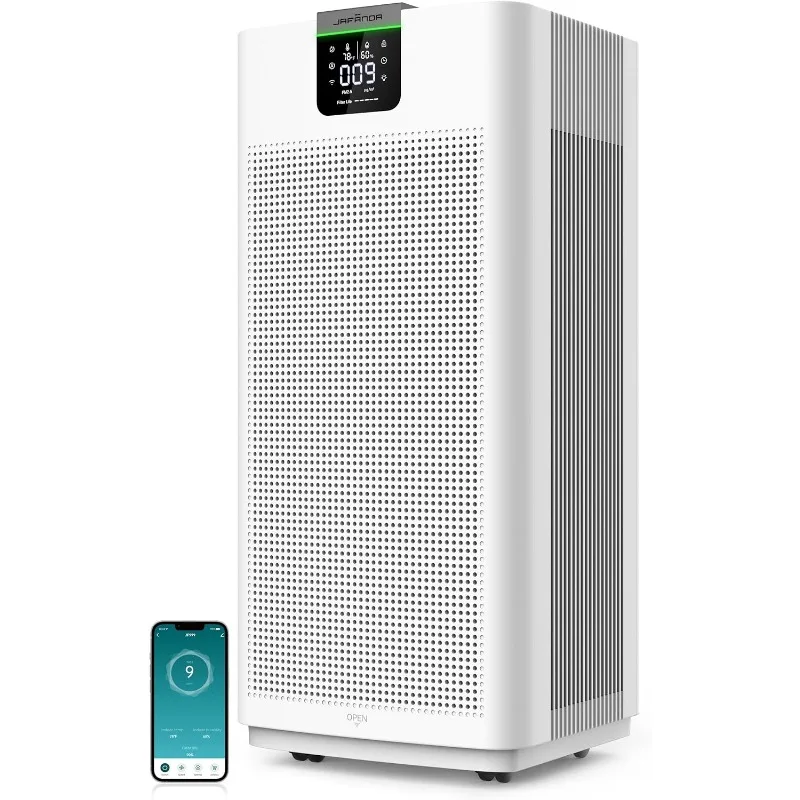 Air Purifiers for Home Office 4575 ft², APP & Alexa, Ture HEPA 13 Activated Carbon Air Filter, Air Cleaner for Large Room Remove