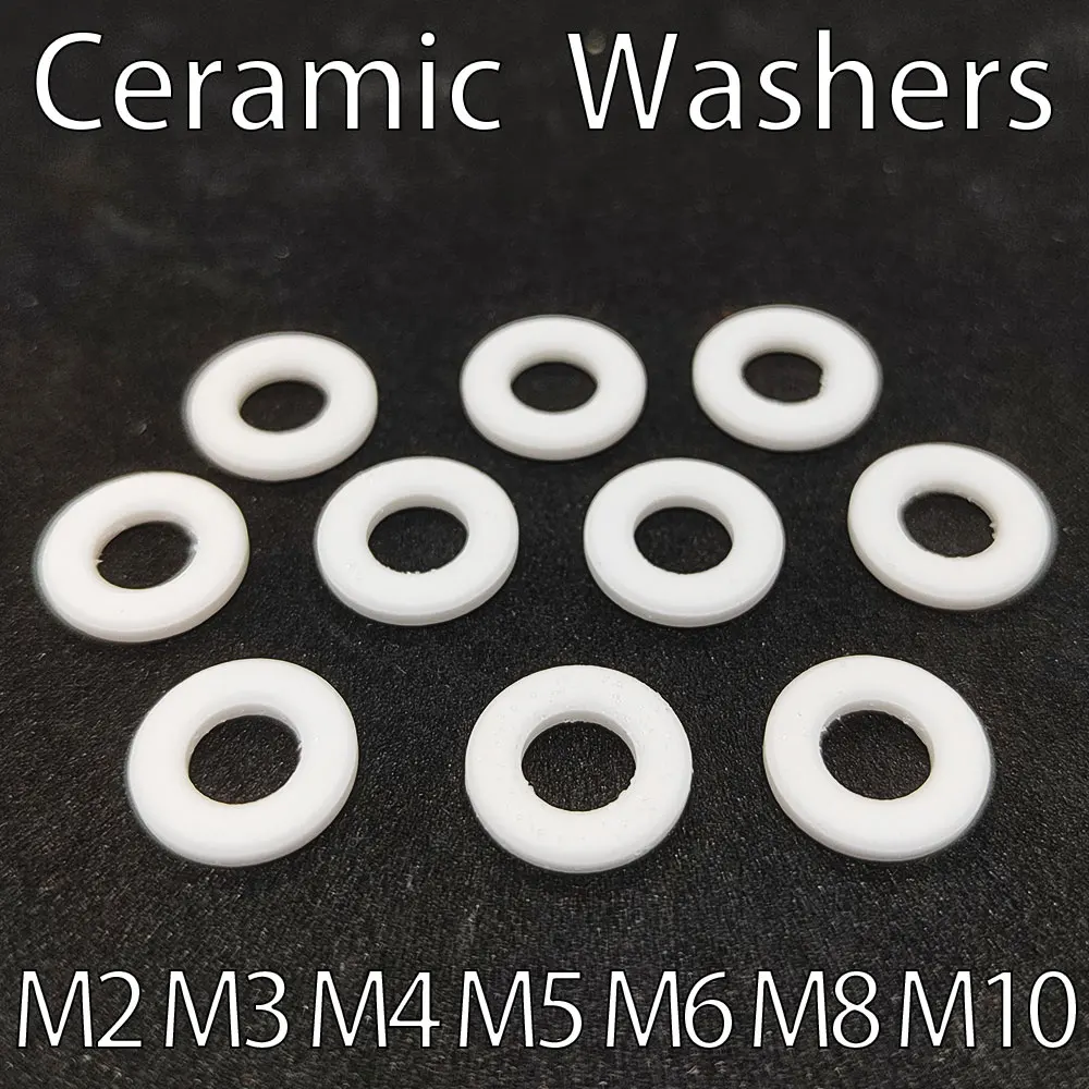 M2 M3 M4 M5 M6 M8 M10 Ceramic Washer Spacer Alumina High Temperature Resistant Gasket Ring Insulating Ceramic Tube Oring