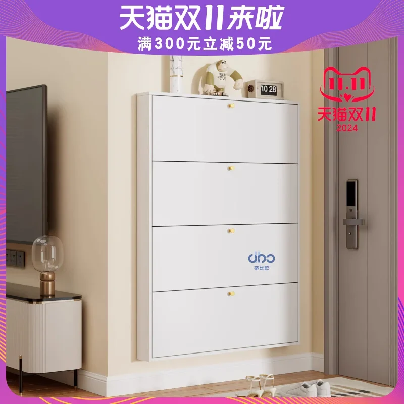 

Ultra-thin shoe cabinet 12cm household door steel storage cabinet entry door porch cabinet metal dustproof