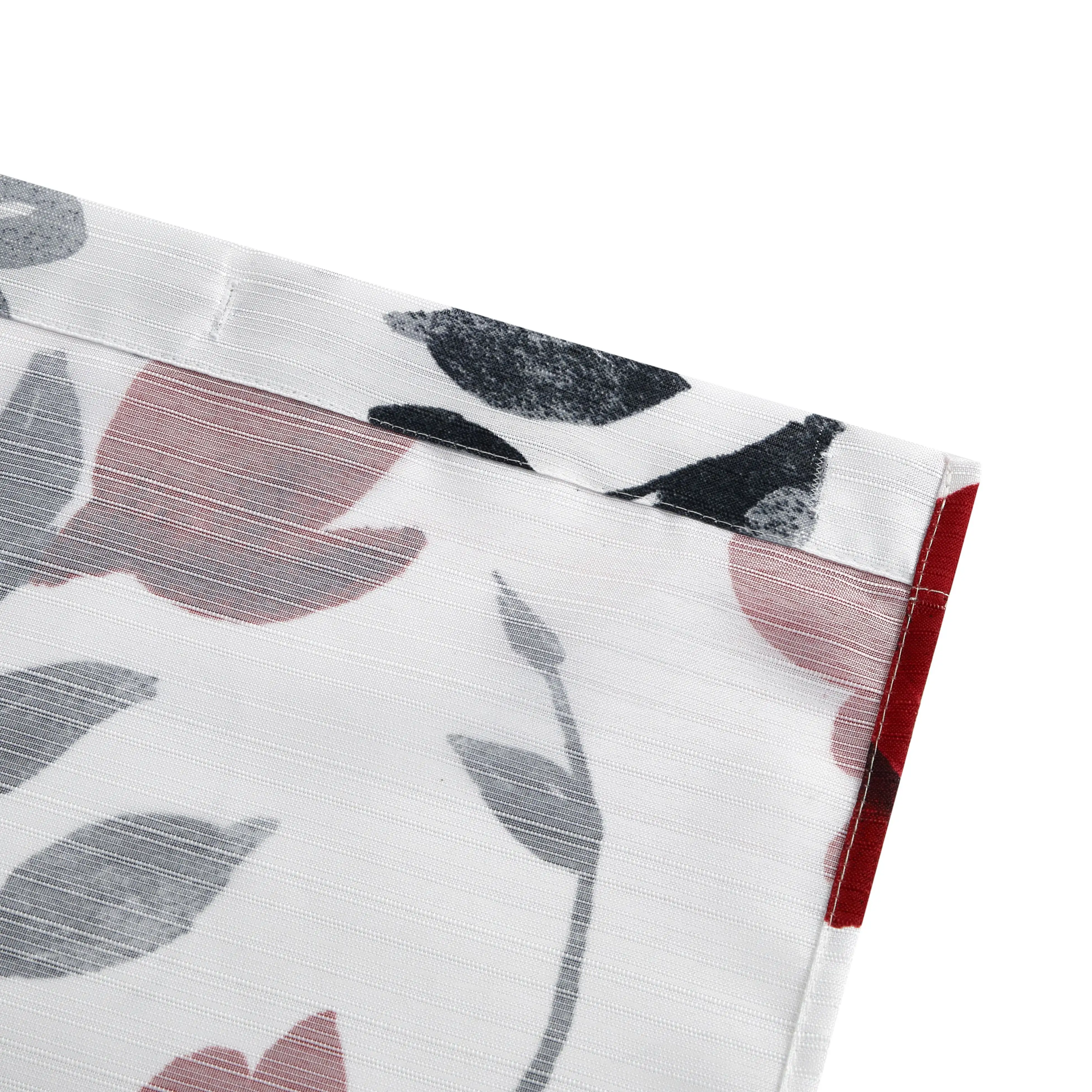 Zwart rood en grijs bloemen douchegordijn, 72" X 72", polyester, douchegordijn, gordijn