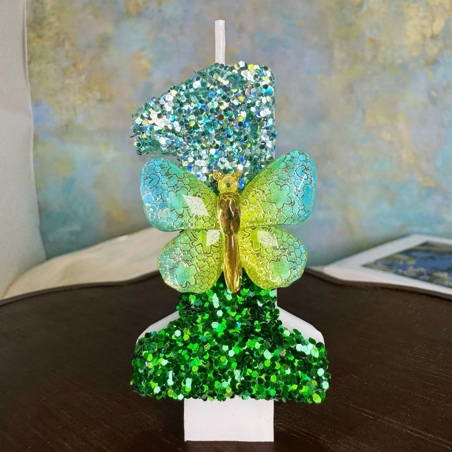 Home Decor Green - Green and blue gradient colored butterfly