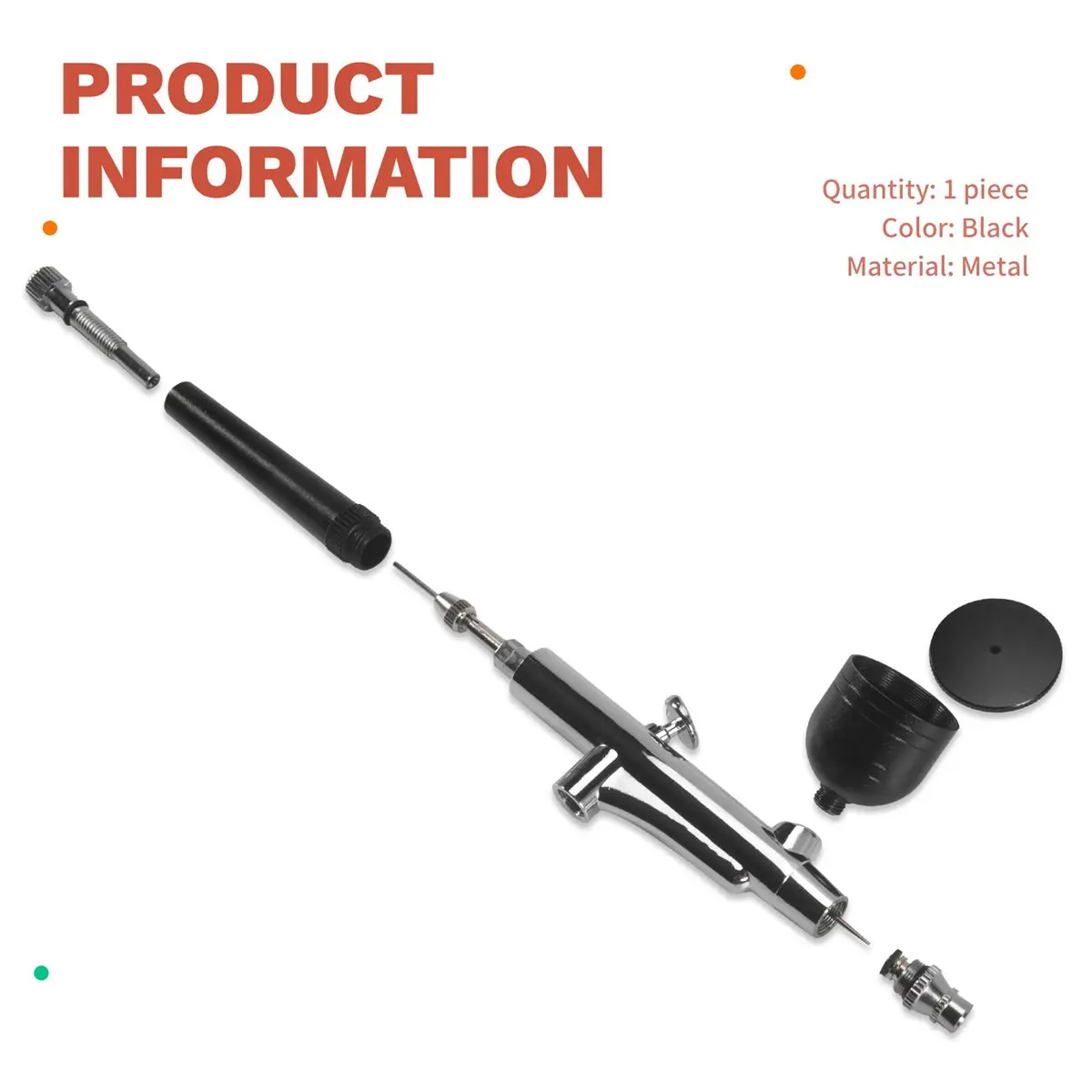 feelfeel Portable Single Action Airbrush 0.3mm Nozzles Spray Airbrush Pen for Model Cake Nail Car Painting Beauty Inkjet-Black