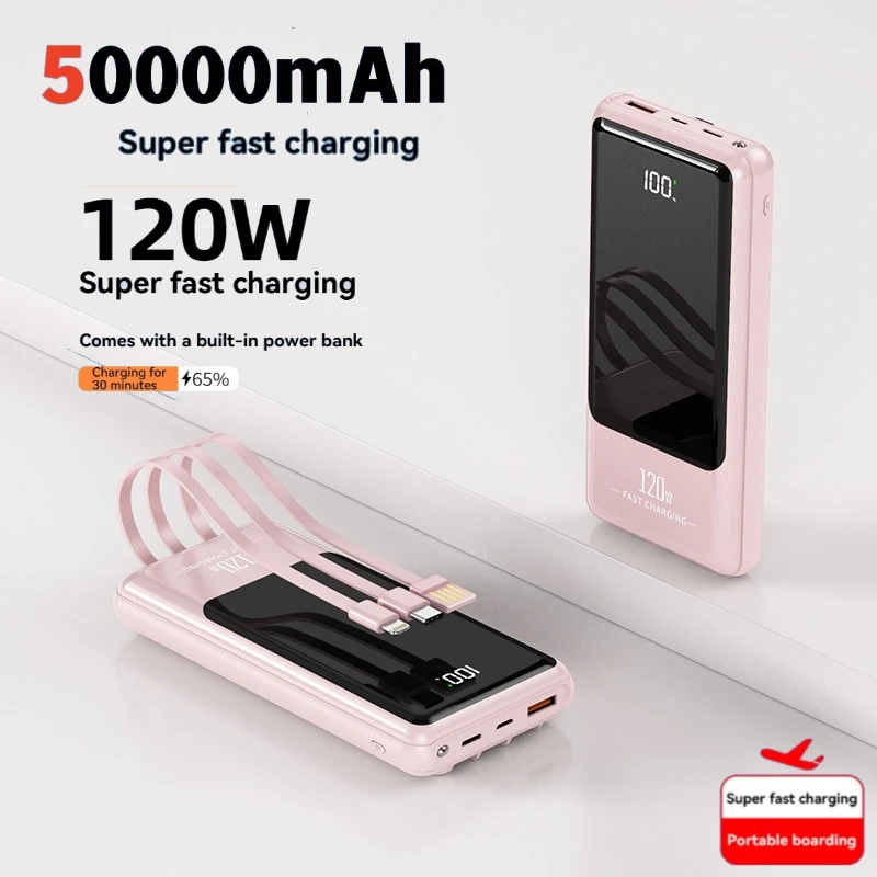 

50000 мАч Power Bank 120 Вт сверхбыстрое зарядное устройство аккумулятор большой емкости с цифровым дисплеем Power Bank для Iphone Samsung Huawei Xiaomi