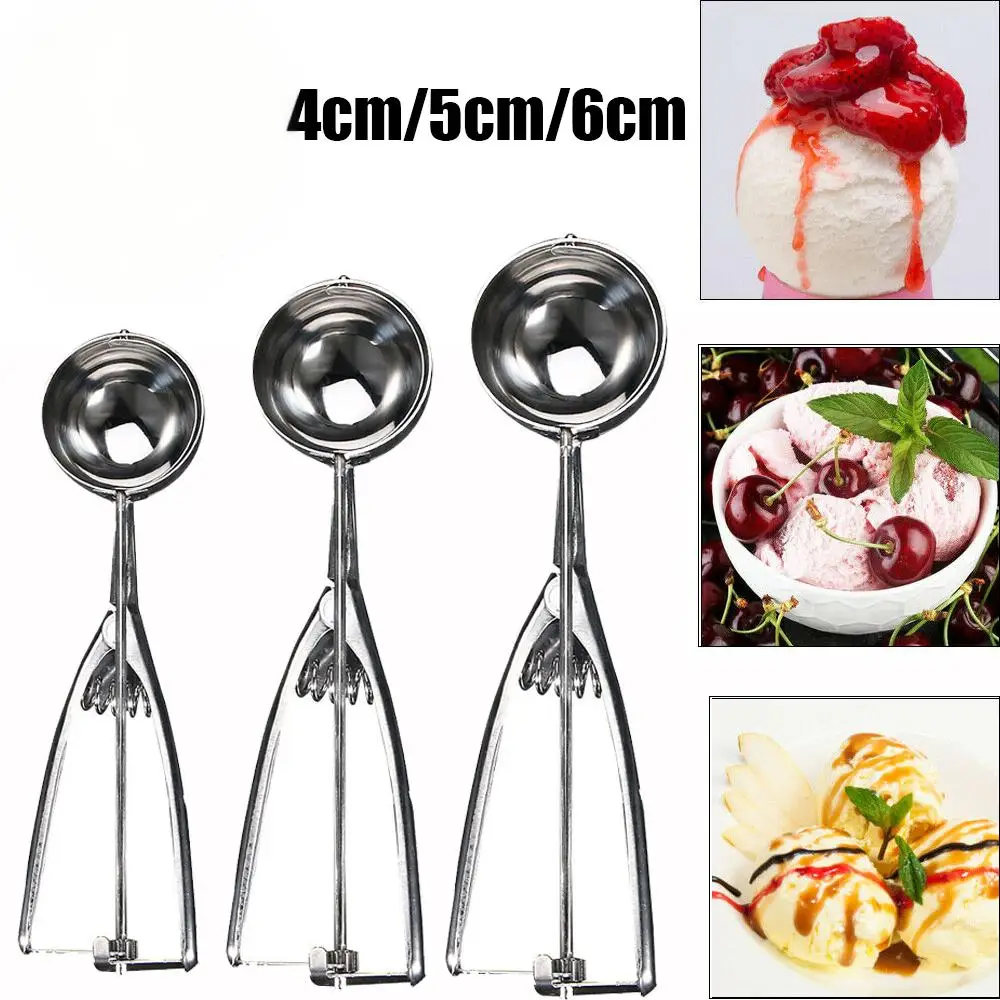 

1pcs Multi-Size Stainless Steel Ice Cream Scoop Ball Scooper Sharp Easy to Dig Home Dessert Shop Ice Cream Fruit Scooping Tool