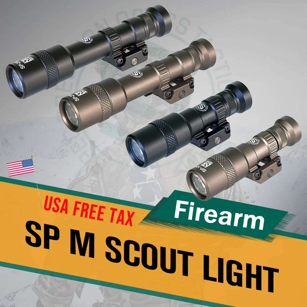 Тактический фонарик SP100/SP200 Ultra 1000 лм Scout Light Weaponlight 11300 Candela Алюминий Водонепроницаемый IPX7 Для страйкбола Охота