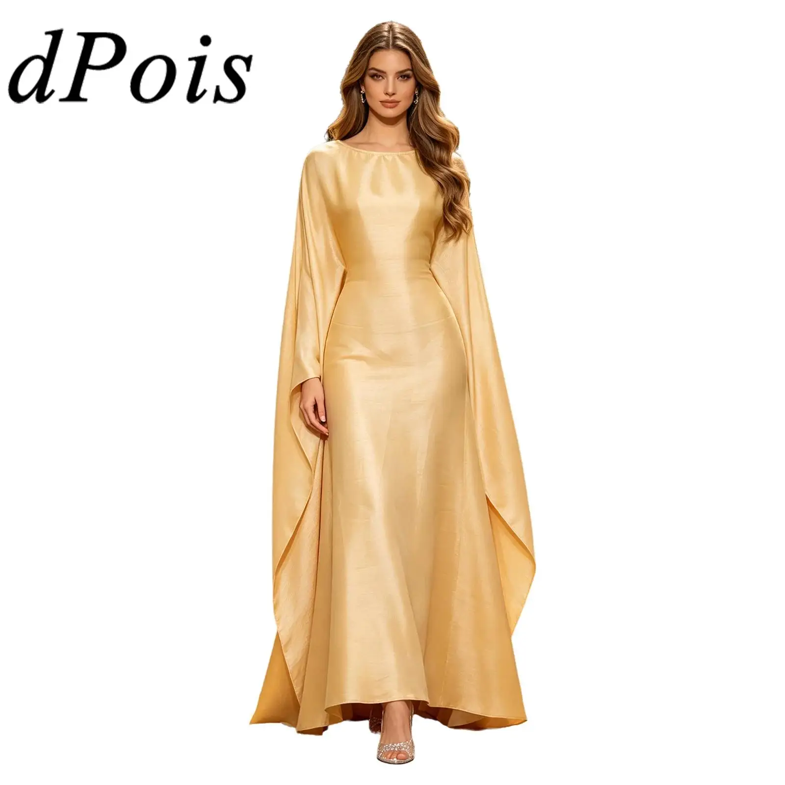 Damen Kaftan Robe Abayas Muslimische Islamische Kleider Schillerndes Langes Fledermausärmel-Abaya Maxikleid Ramadan Femme Vestidos