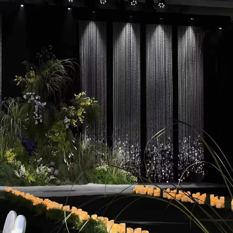 

Luxury crystal bead curtain acrylic sequined ceiling decoration wedding props