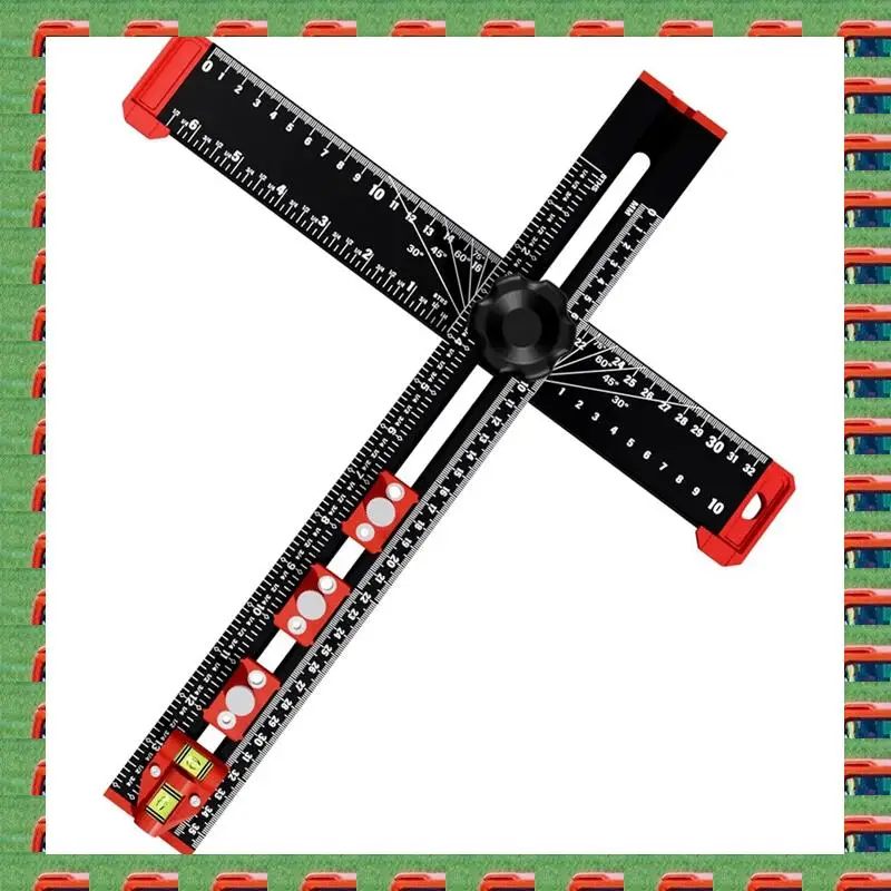 ABMO Woodworking 2 In 1 Drilling Positioning Ruler Combination Angle Ruler T-Shaped Ruler Cabinet Hardware Jig