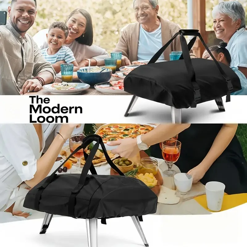 غطاء فرن البيتزا - واقي فرن البيتزا المحمول في الهواء الطلق مع إغلاق برباط قابل للتعديل، إغلاق بسحاب عالي التحمل