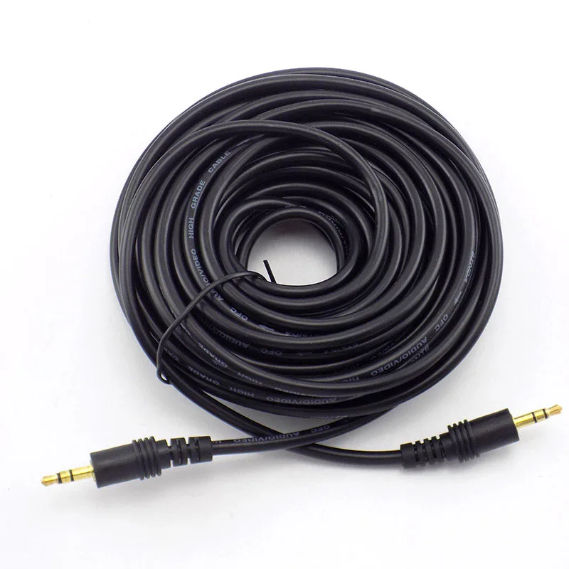 1.5/3/5/10M 3.5mm Male to Male Jack Audio Stereo Aux AV Extension Cable Cord fo Audio speaker TV Computer Laptop player H10