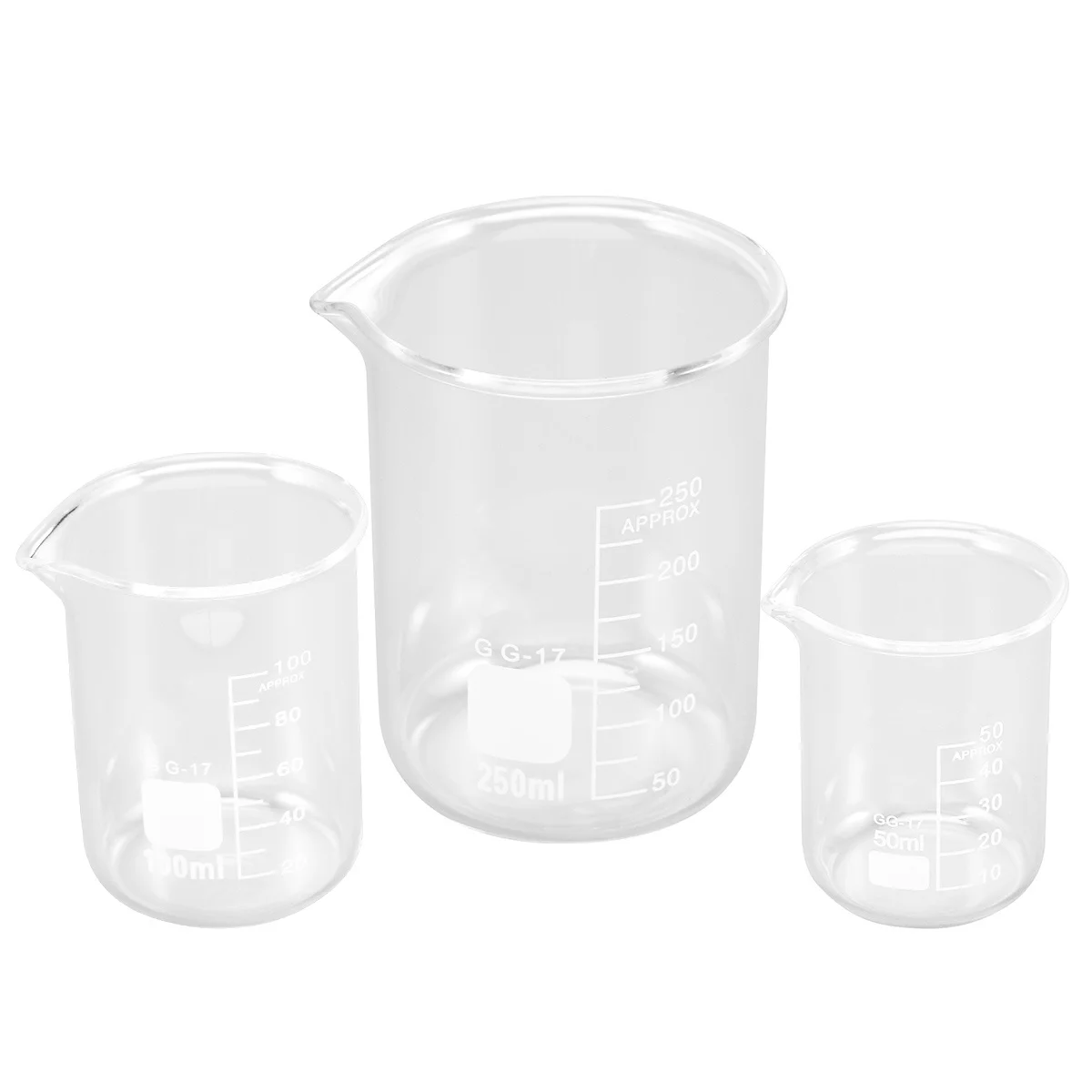 50Ml Glass Beaker Cup Precision Graduated Measurement for Lab Chemistry Baking Kitchen Liquid Mixing Heat Resistant Design