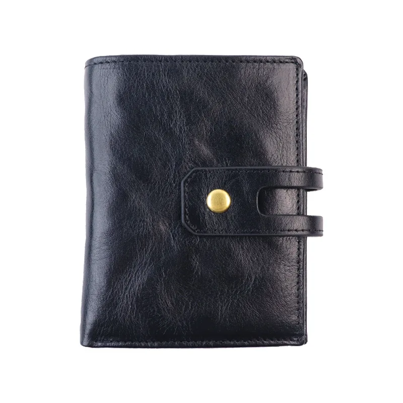 Feito à mão do vintage camada superior vegetal curtido couro curto multi-cartão carteira de couro genuíno vertical carteira titular do cartão