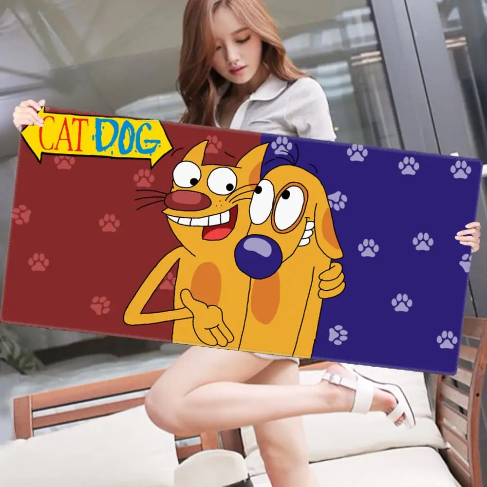 Cartoon C-Catdog Mousepad Large Gaming Compute Gamer PC Keyboard Mouse Mat