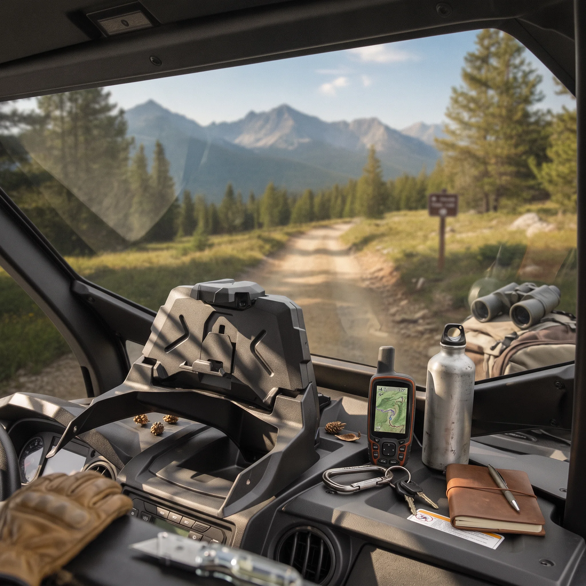ATV Device Holder with Storage Weatherproof Device Holder with Storage Box Tablet Phone Mount Hard-Shell Mounts Heavy-Duty