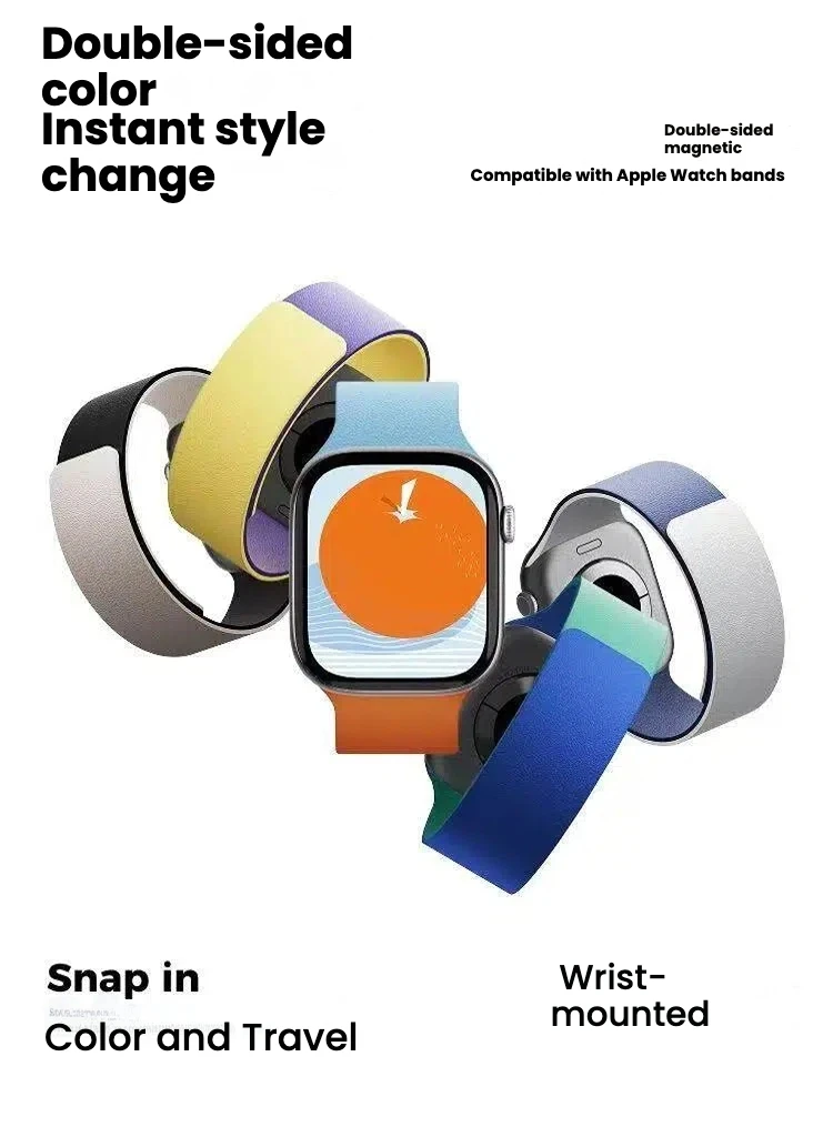 

2025 silicone magnetic strap for Apple Watch 11 10 ultra2-3 49mm 45 42 46 40 41mm New sport bracelet series 9 8 7 6 5 4 SE Band