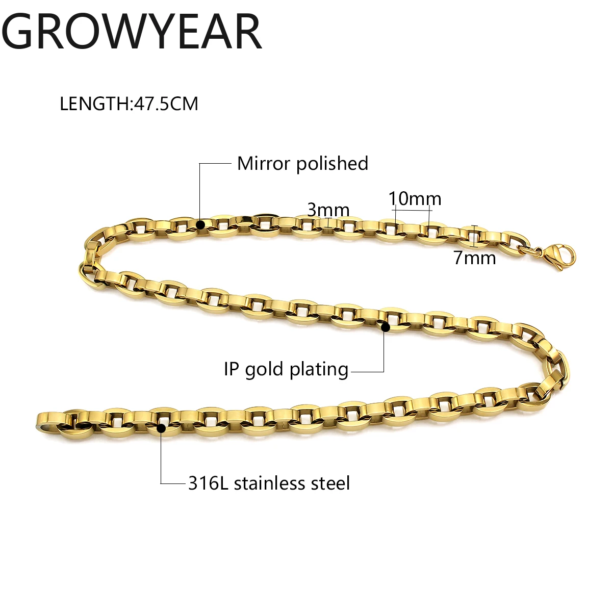 

2025 Лидер продаж, новое металлическое текстурированное модное ожерелье с покрытием 18 К, водонепроницаемые ювелирные изделия, ожерелье-цепочка из нержавеющей стали