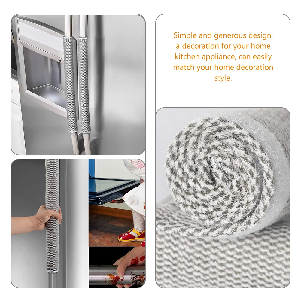 

2pcs Refrigerator Covers Washable Appliance Handle Cover For Freezer Microwave Oven Dishwasher Protection Home Decor Accessory