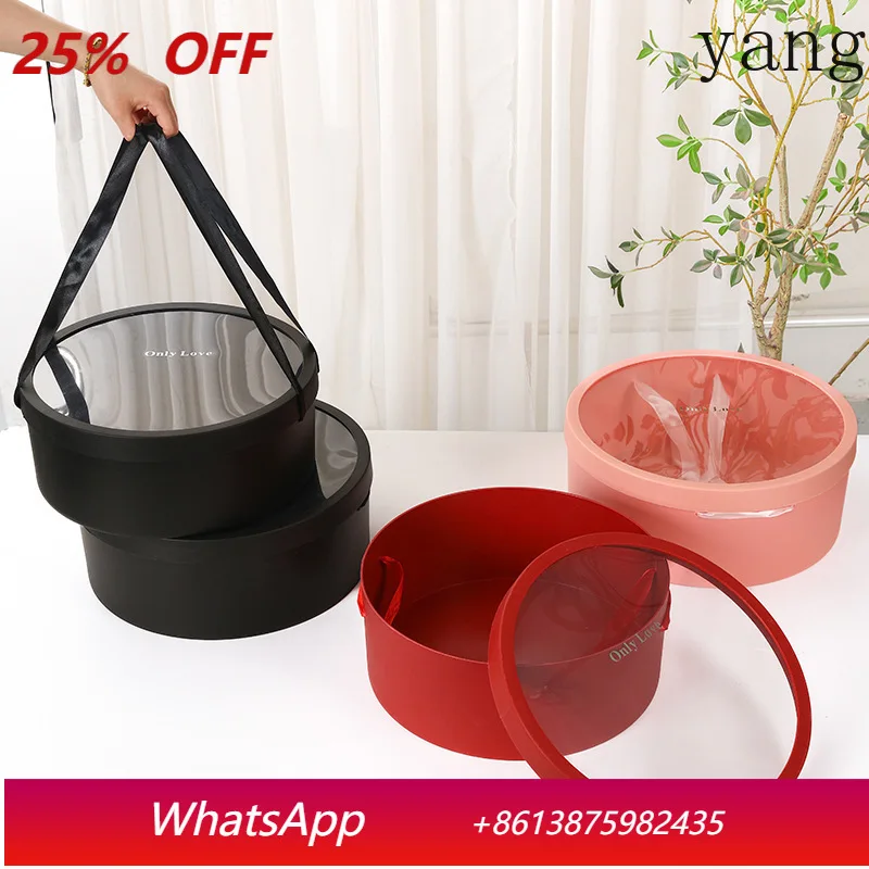 

Высококачественная портативная круглая коробка для упаковки цветов и фруктов Yjq, водонепроницаемая