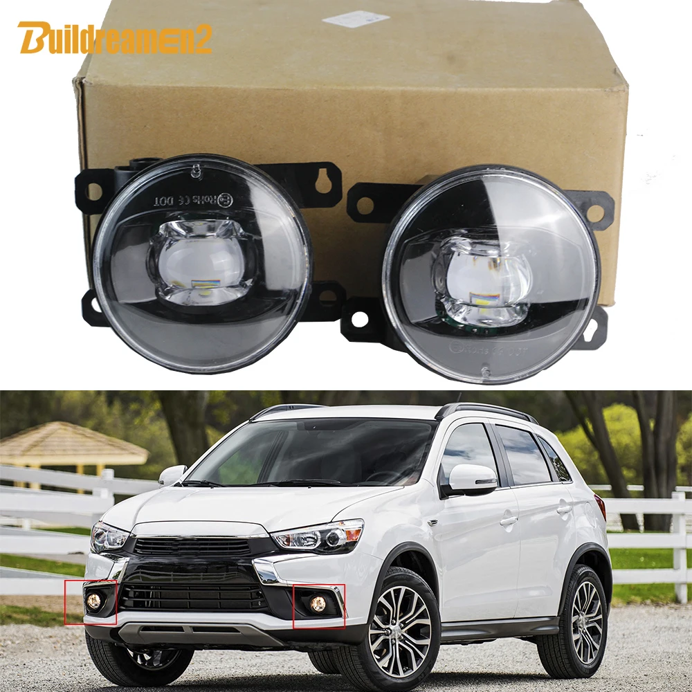 

2 Pieces 30W Car LED Lens Fog Light Assembly 3.54" Round Front Bumper Fog Lamp For Mitsubishi ASX RVR Outlander Sport 2007-2020