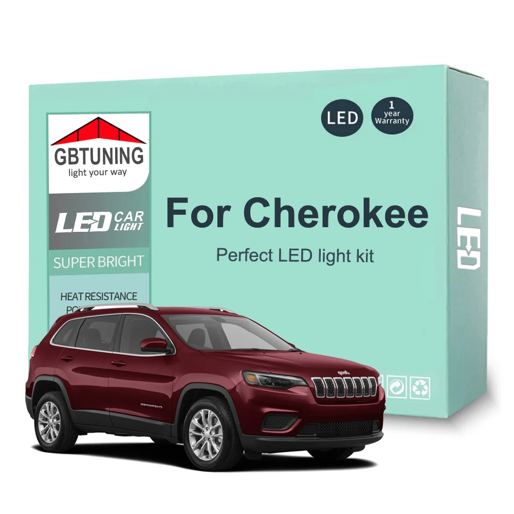 

15Pcs LED Interior Light Bulb Kit For Jeep Cherokee KL 2014-2021 2022 2023 Canbus Dome License Plate Indoor Lamp Car Accessories