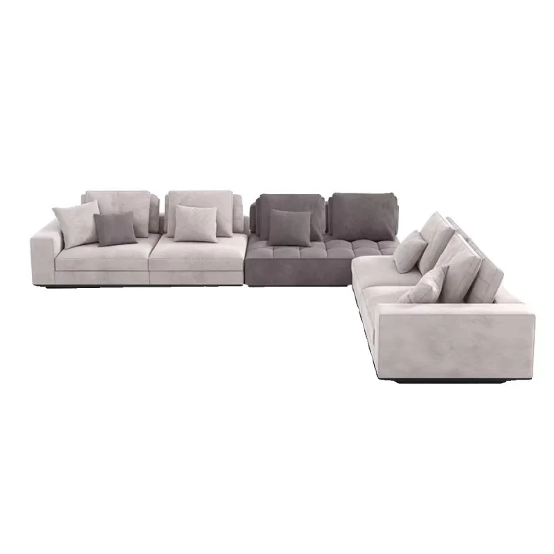 Italian minimalist fabric sofa, large living room module combination sofa