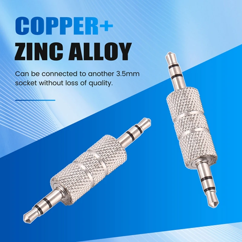 2 шт., стерео штекер 3,5 мм до 3,5 мм, аудиоадаптер для наушников, разъем-переходник